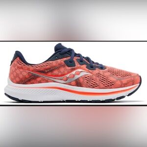 Saucony Omni Coral and Navy Running Sneakers